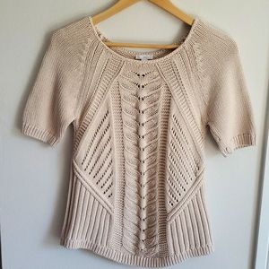 Gap Short Sleeve Crochet Cream Sweater Women's
